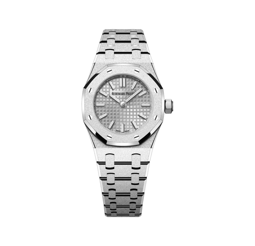 AP Royal Oak 'Mini' Frosted White Gold Grey Dial