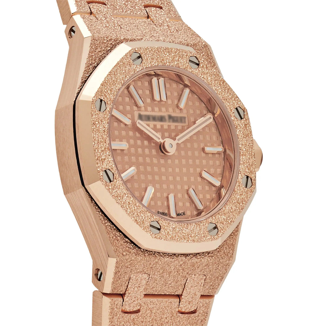 AP Royal Oak 'Mini' Frosted Rose Gold