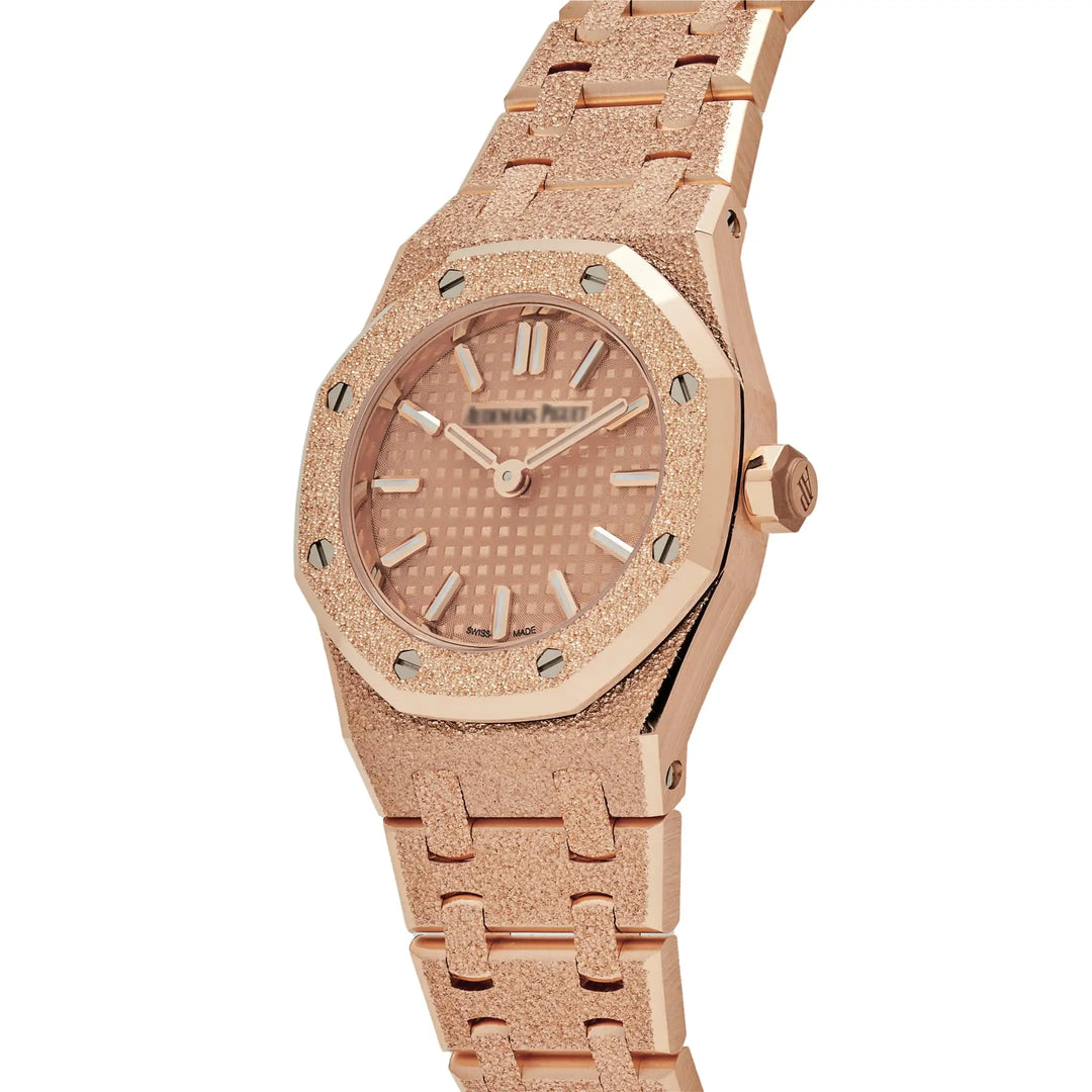 AP Royal Oak 'Mini' Frosted Rose Gold