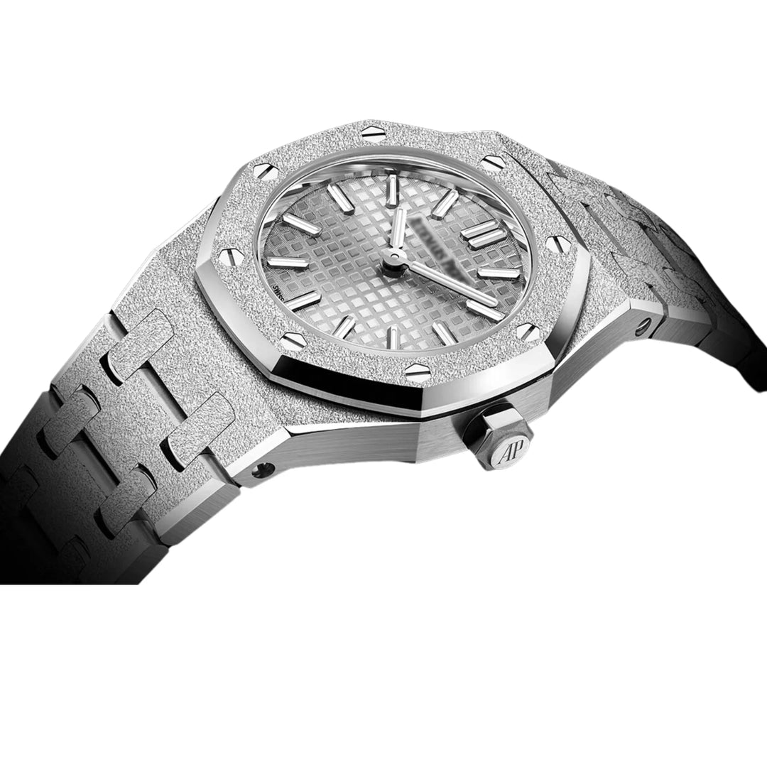 AP Royal Oak 'Mini' Frosted White Gold Grey Dial