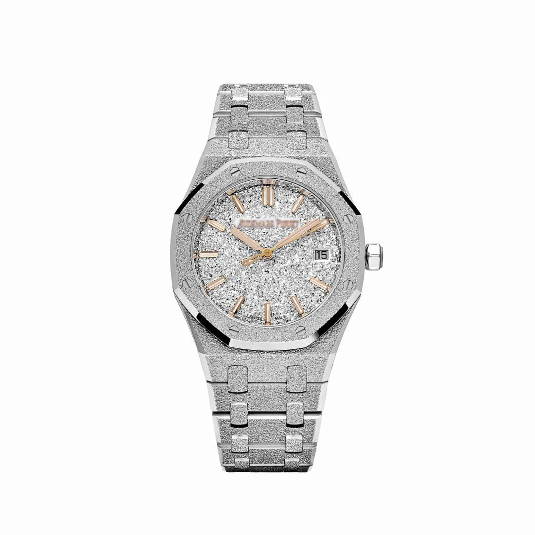 AP Royal Oak 77450BC.GG.1361BC.01 Frosted White Gold Crystal Sand Dial (2025)