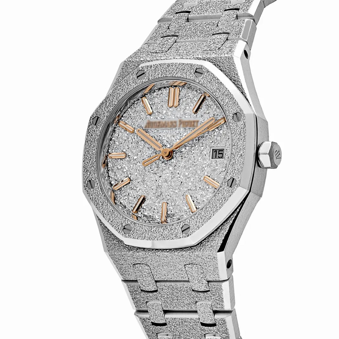 AP Royal Oak 77450BC.GG.1361BC.01 Frosted White Gold Crystal Sand Dial (2025)