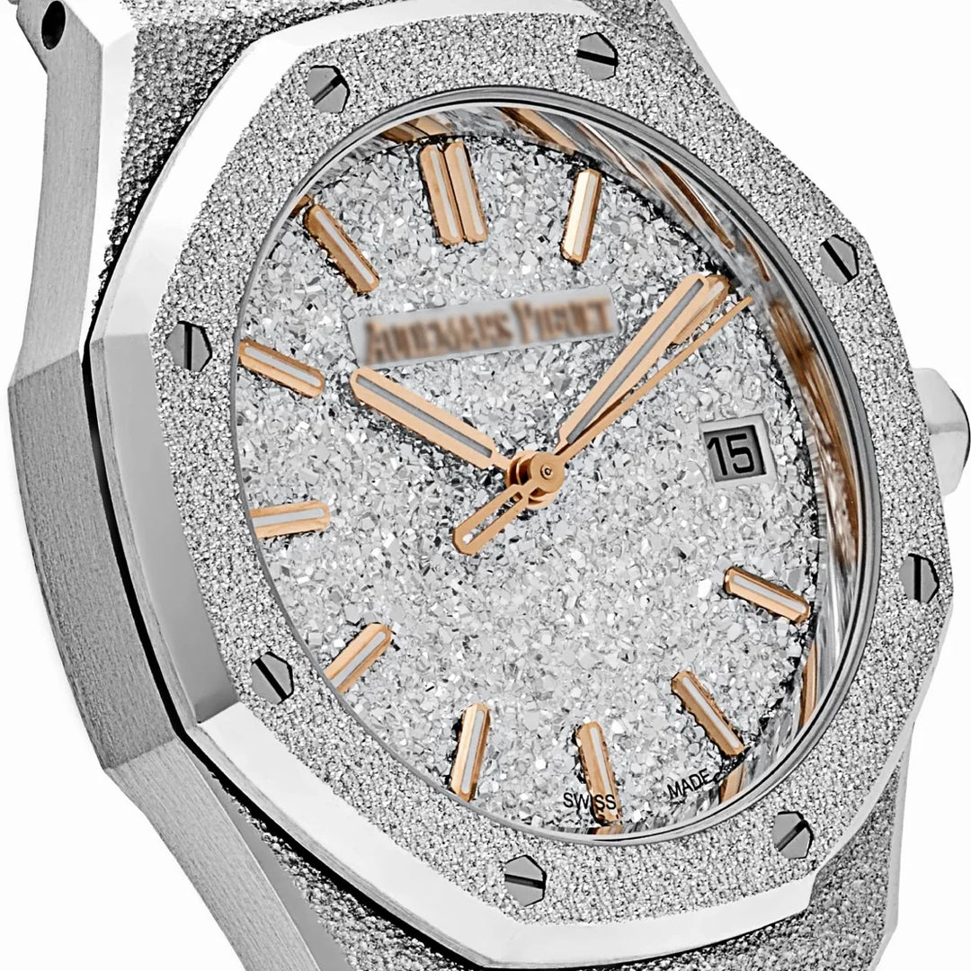 AP Royal Oak 77450BC.GG.1361BC.01 Frosted White Gold Crystal Sand Dial (2025)