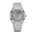 Load image into Gallery viewer, AP Royal Oak Openworked Double Balance Wheel White Gold Light-Blue Inner Bezel Extra-Thin
