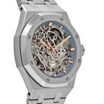 Load image into Gallery viewer, AP Royal Oak Openworked Double Balance Wheel White Gold Light-Blue Inner Bezel Extra-Thin
