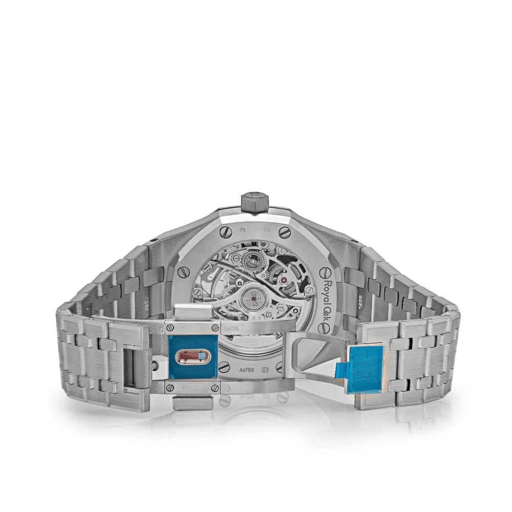 AP Royal Oak Openworked Double Balance Wheel White Gold Light-Blue Inner Bezel Extra-Thin