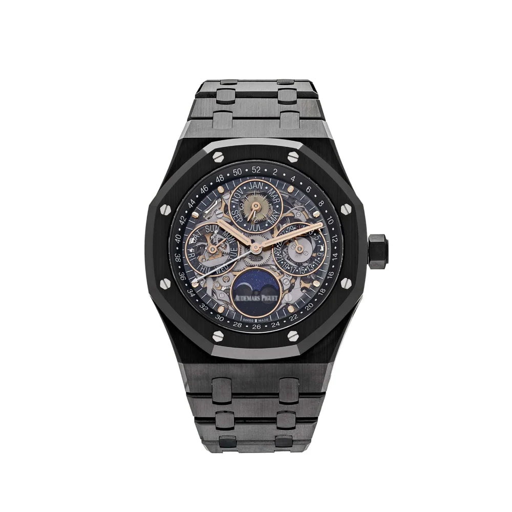 AP Royal Oak Perpetual Calendar Black Ceramic Openworked Extra-Thin