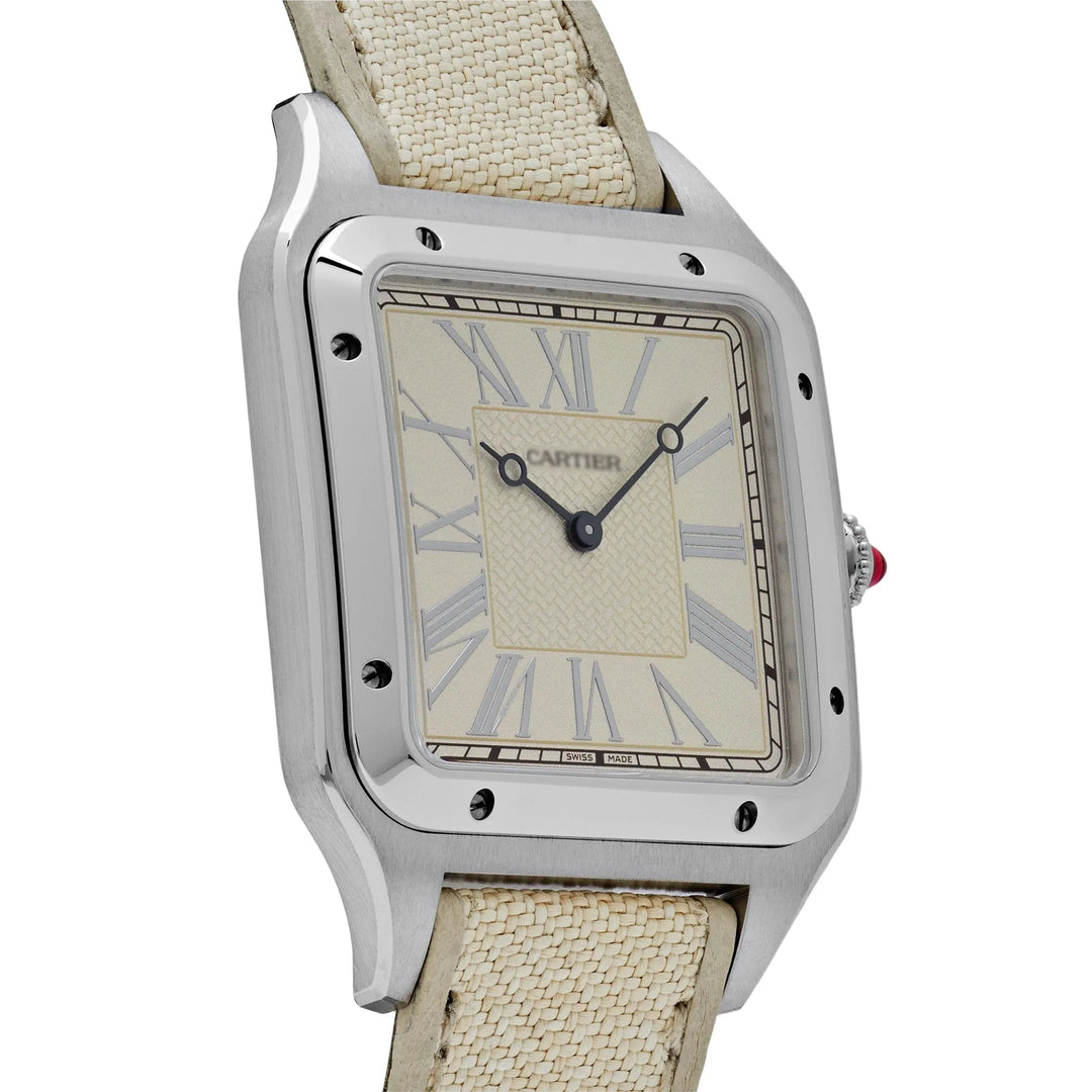 Carti Santos Dumont XL WGSA0036 “La Demoiselle” Platinum Beige Dial Limited Edition